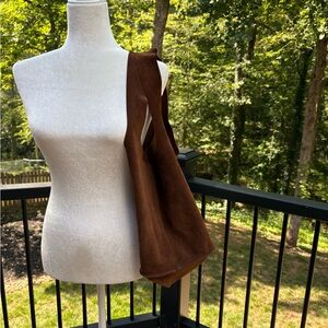 Ann Mashburn Paola Brown Suede Shoulder Bag